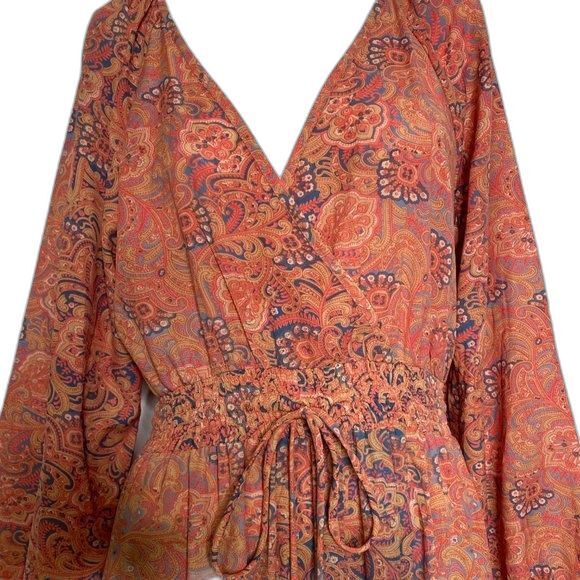 BOEMO Revolve Women's Bohemian Paisley Maxi Dress Sz M EUC - Picture 3 of 12